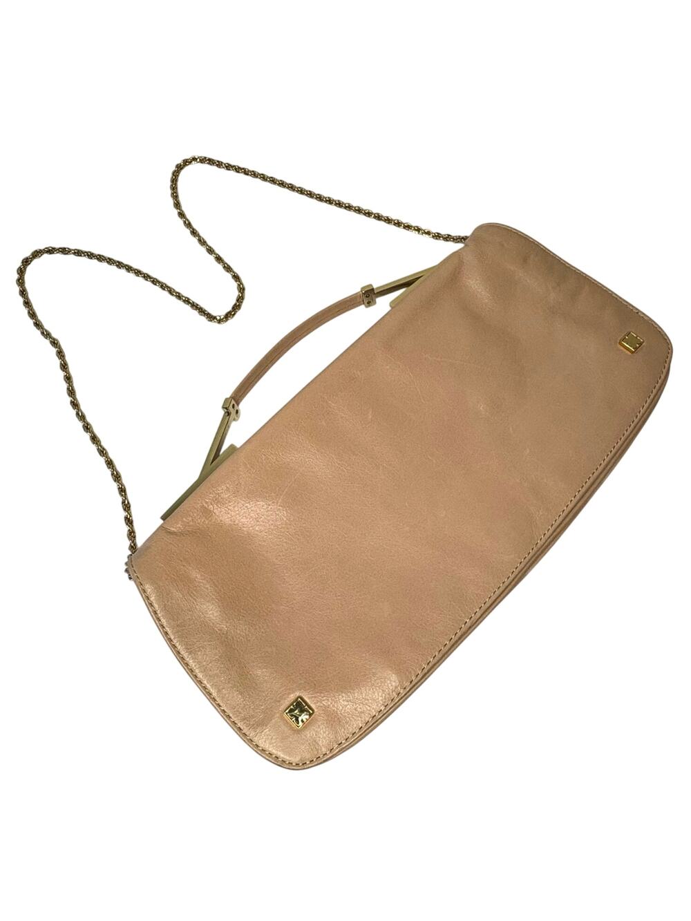 Rare Vintage Liz Claiborne East West Shoulder Bag Buffalo Leather Peach 1990s